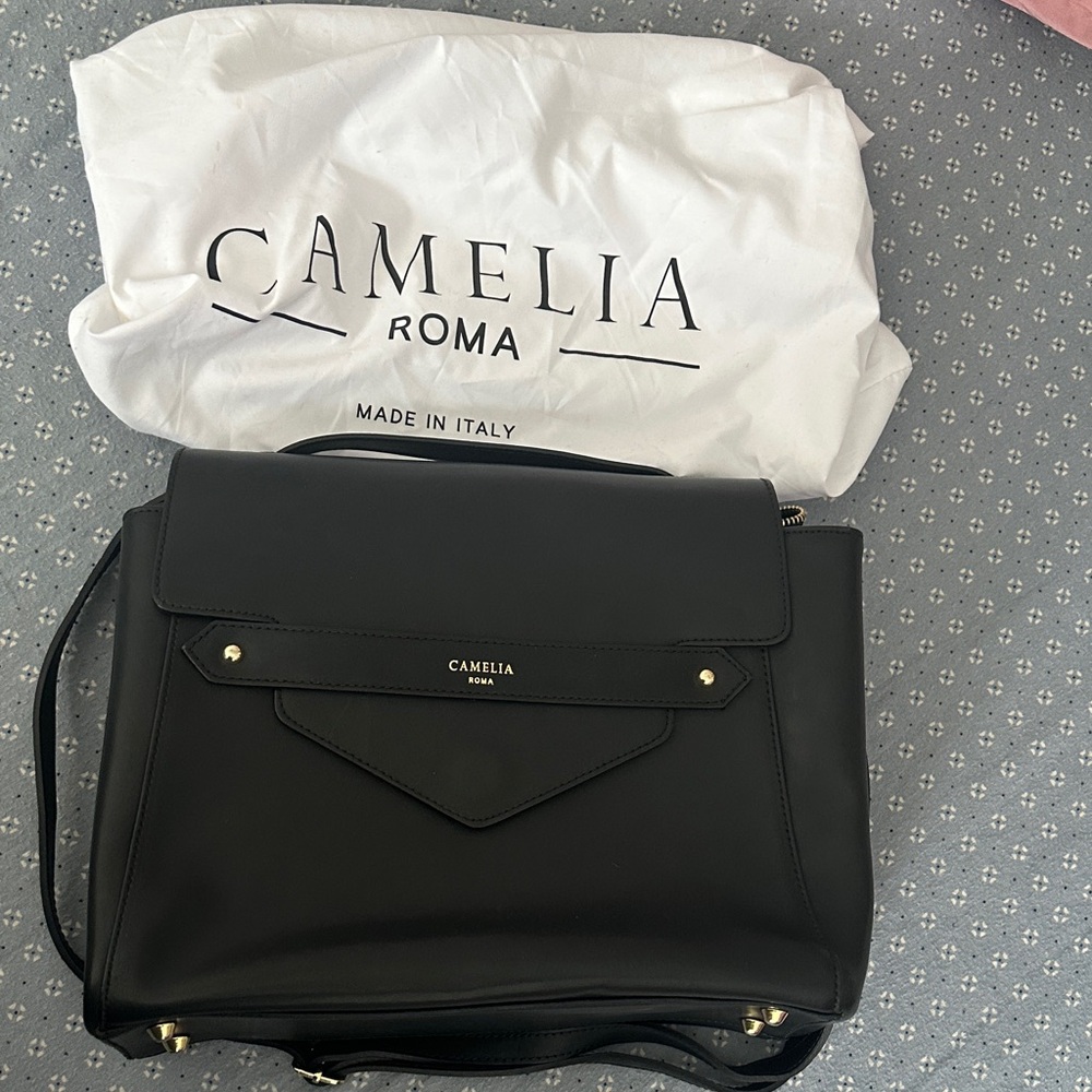 Camelia Roma Black Leather Women's Bag